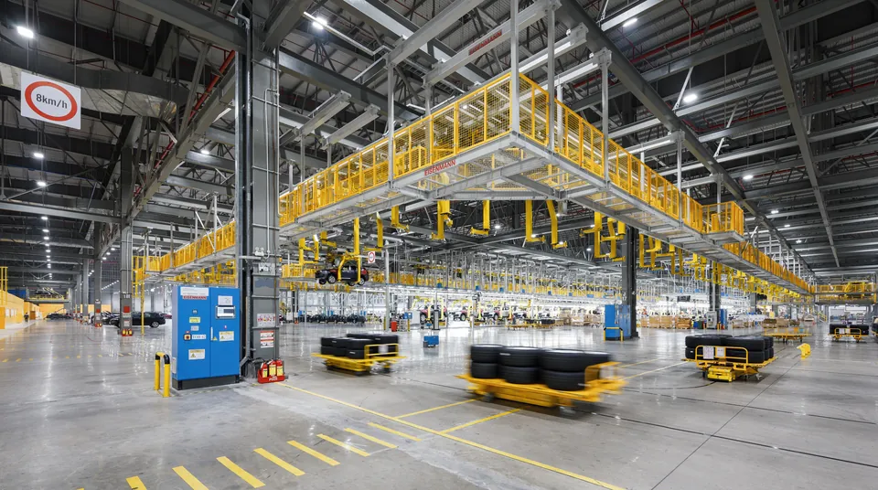 Automated logistics inside the VinFast plant