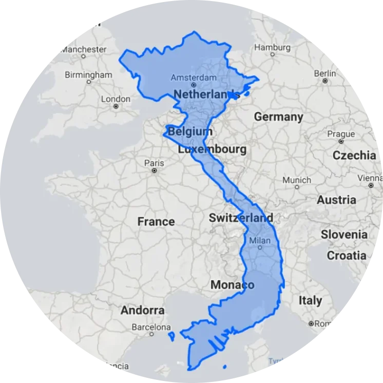 Map of Vietnam within Southeast Asia