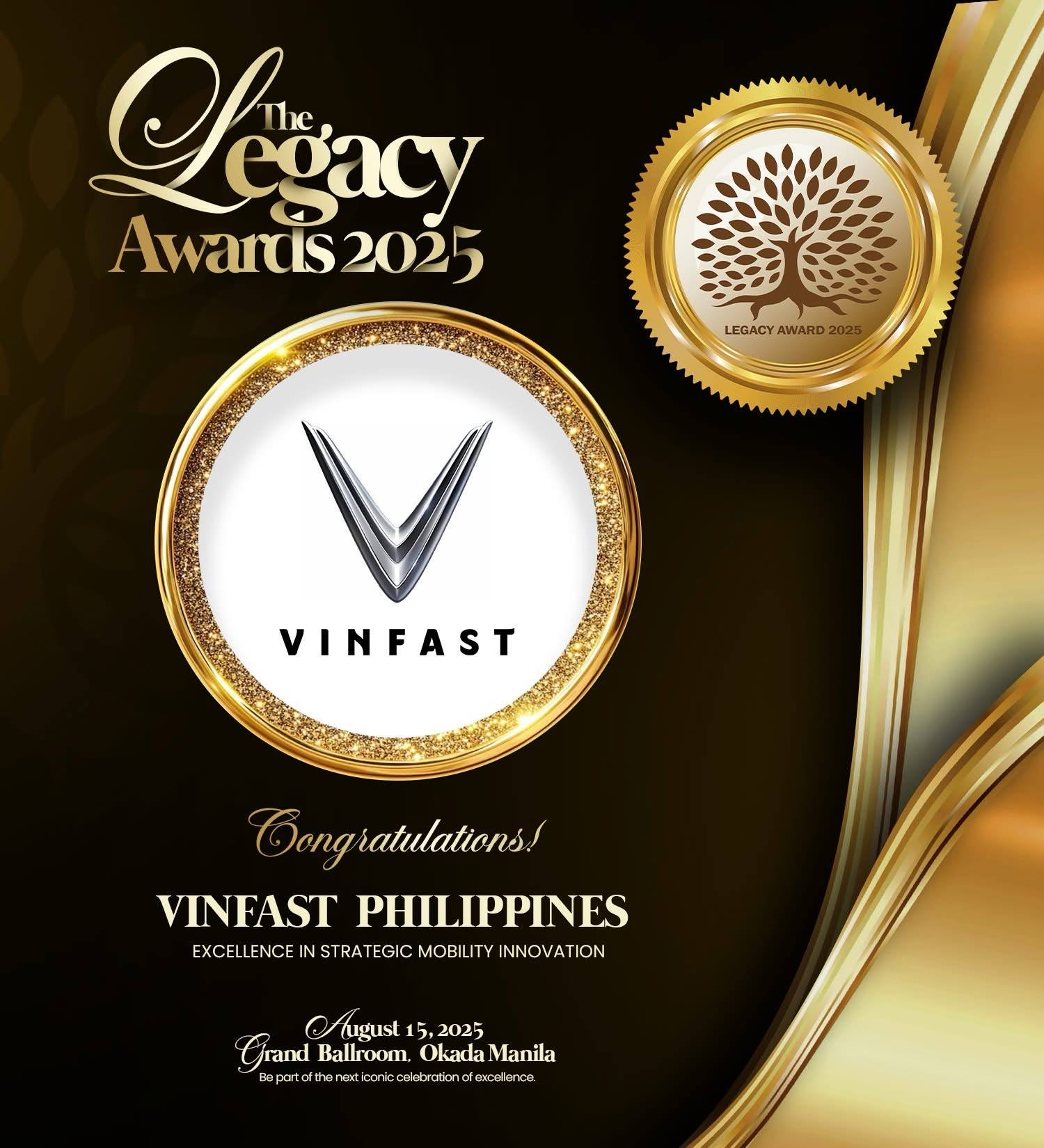 VinFast Philippines Honored At The 2025 Legacy Awards For Business 