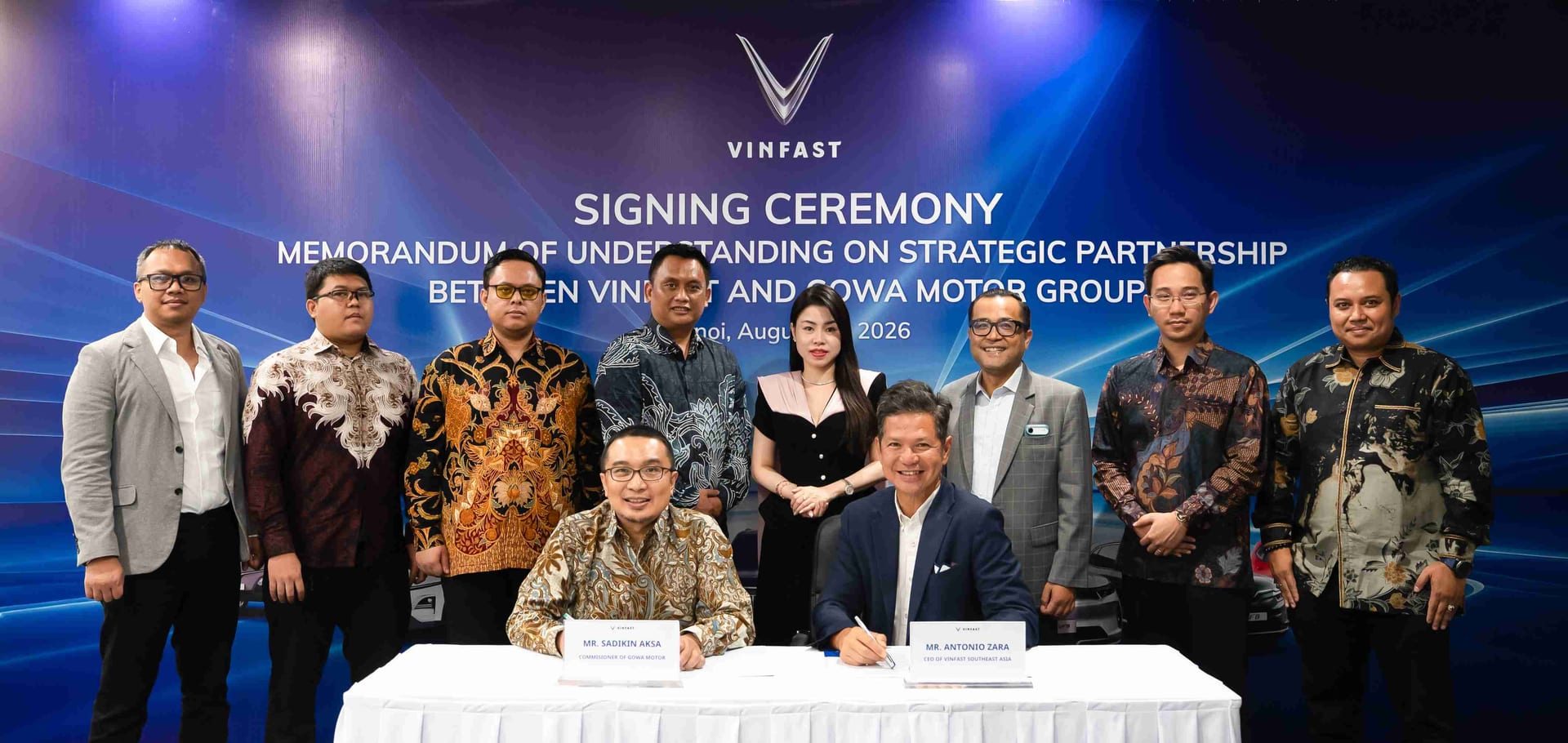 VINFAST PARTNERS WITH GOWA MOTOR GROUP TO ESTABLISH A JOINT VENTURE AND EXPAND DEALERSHIP NETWORK IN INDONESIA
